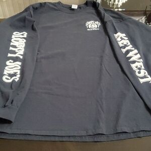 Sloppy Joe's black 2XL 100% cotton tee shirt long sleeves excellent cond.